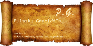 Pulszky Gracián névjegykártya